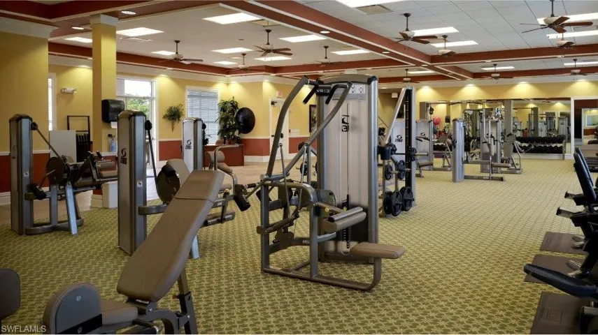Fitness center at amenities center.