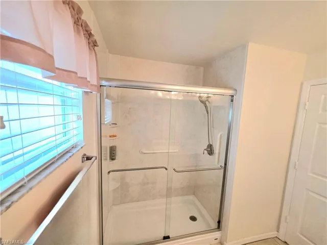 Bathroom with a shower stall