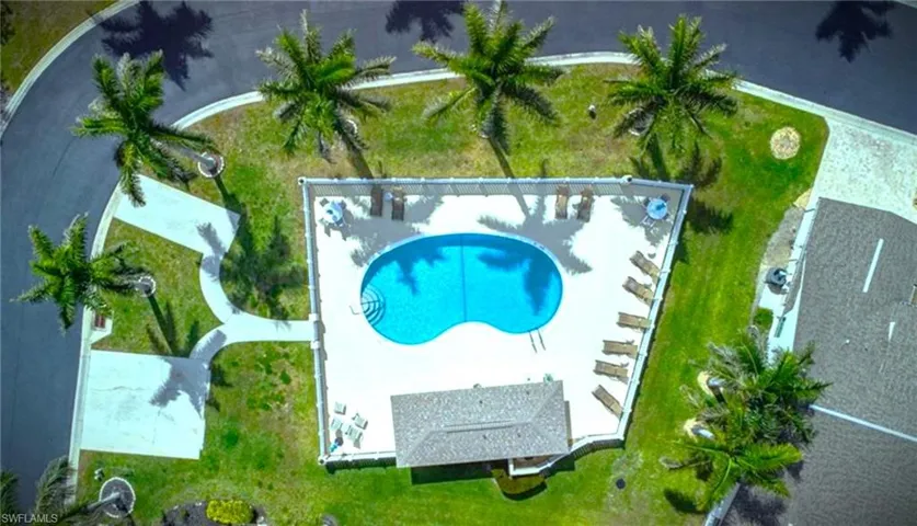 Aerial view the community pool