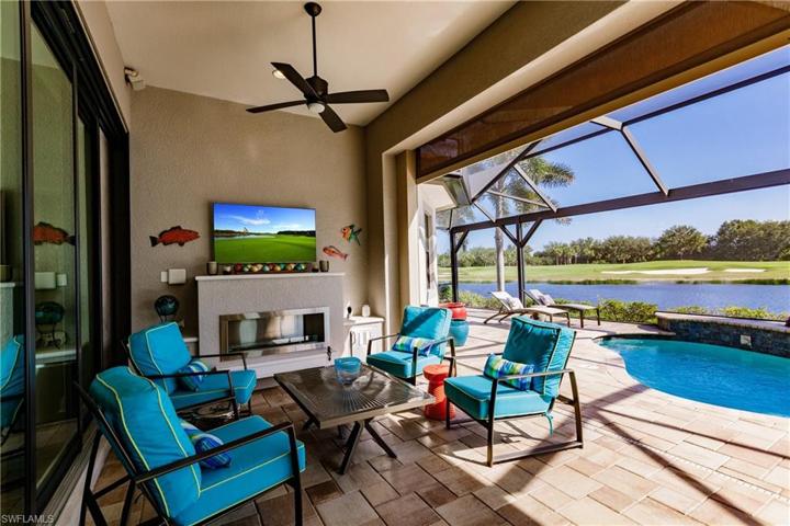 Seating Area on Lanai with Fireplace