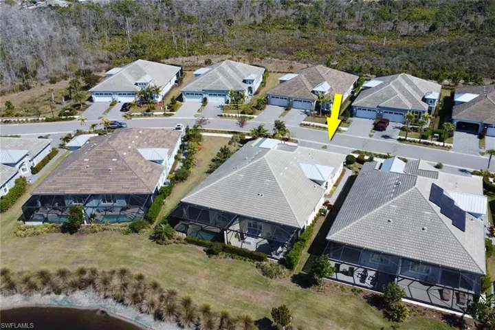 Aerial perspective of suburban area
