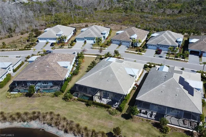 Aerial view of residential area
