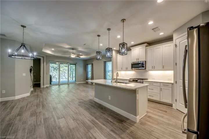 Open-concept kitchen and living space