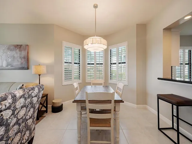 View of tiled dining area