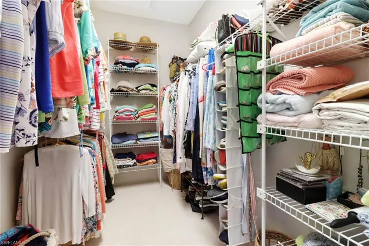 Walk in closet in master bedroom
