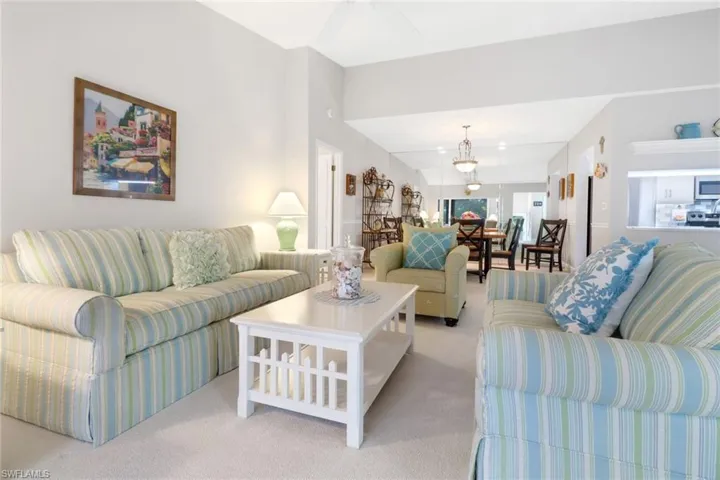 Living room featuring ceiling fan