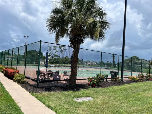 View of tennis court