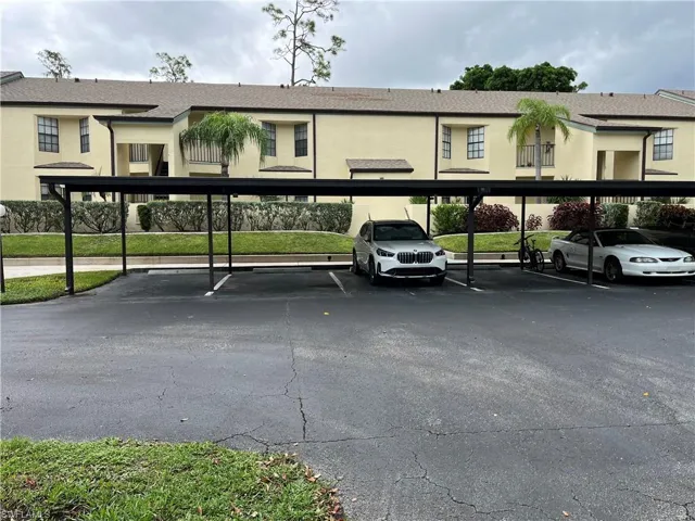 View of covered parking lot