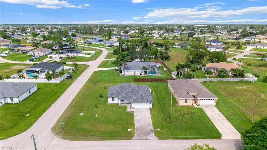 Aerial view of residential area