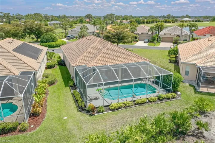 Bird's eye view with a residential view