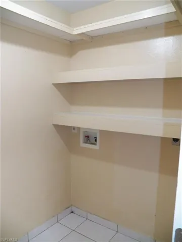Laundry hookup and shelves