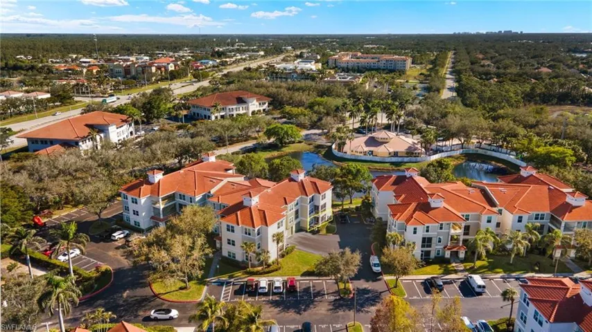 Drone / aerial view of apartment complex / building