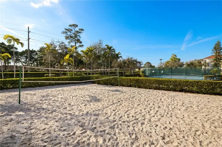 Surrounding community with volleyball court