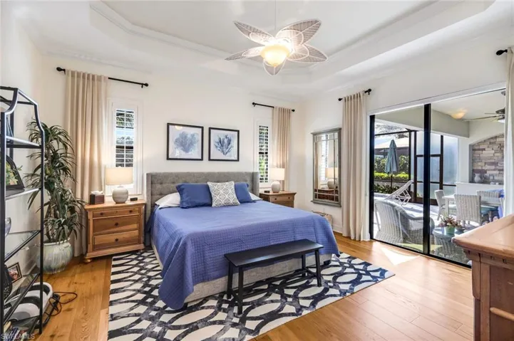 Primary bedroom with access to lanai.