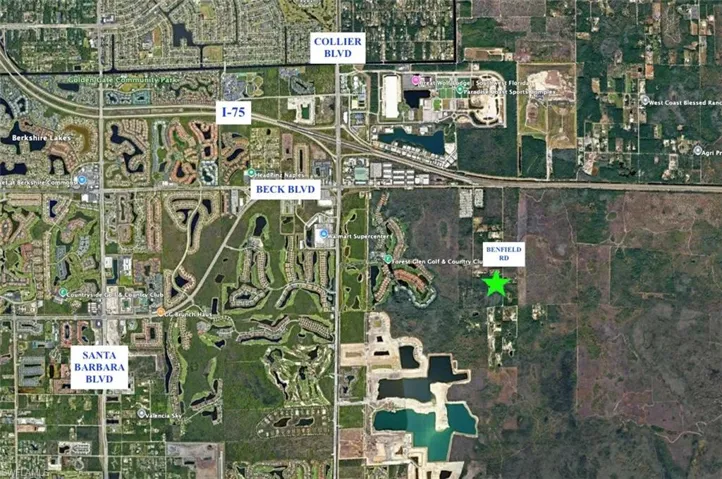 Aerial view of property's location
