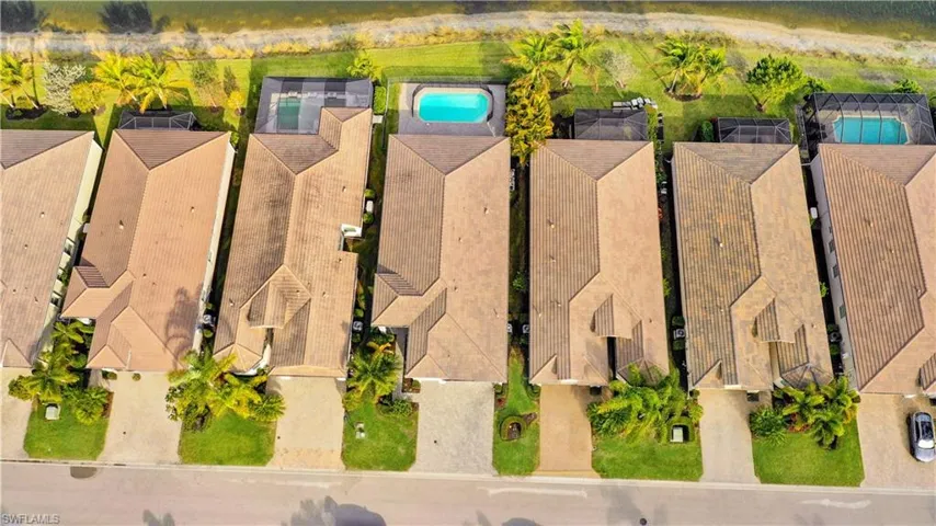 Aerial view of a pool area