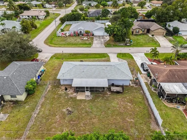 Aerial view of residential area