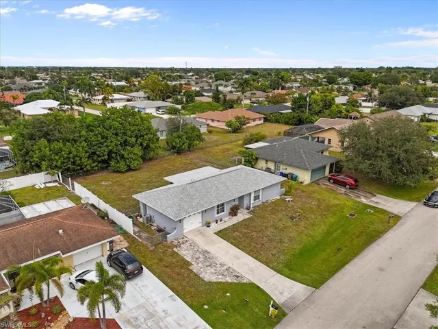 Aerial view of residential area