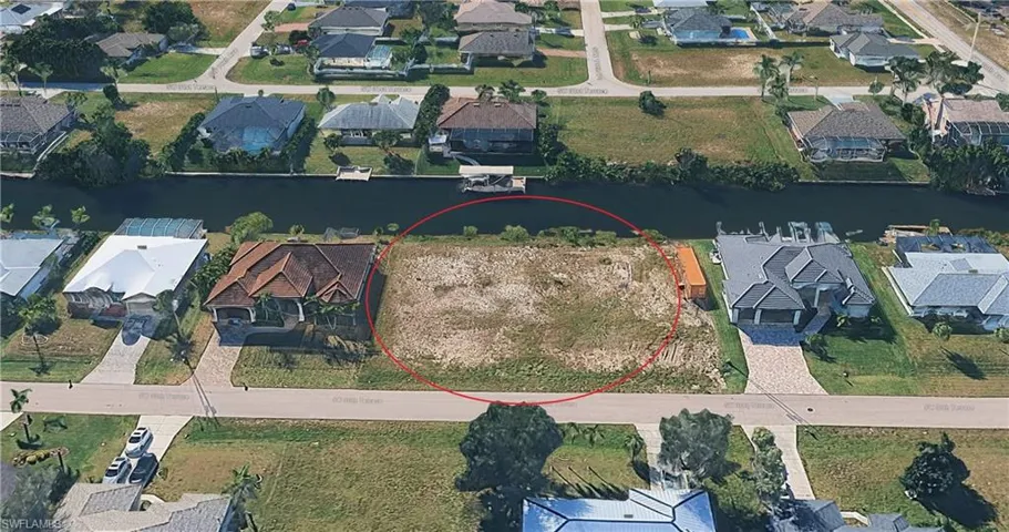 Aerial view of residential area