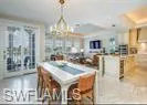 Dining space featuring a chandelier