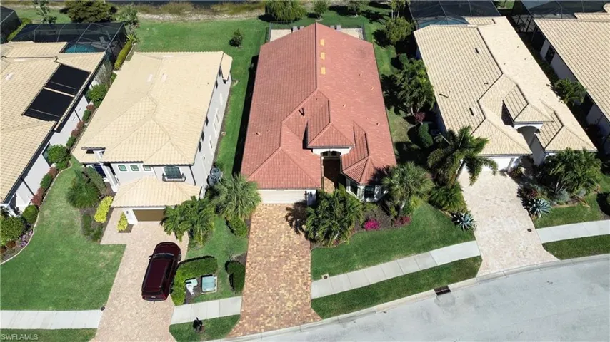 Aerial view of residential area
