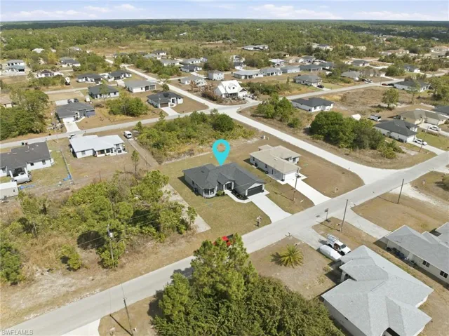 Aerial view of residential area