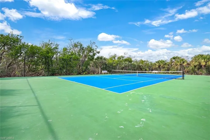 View of tennis court