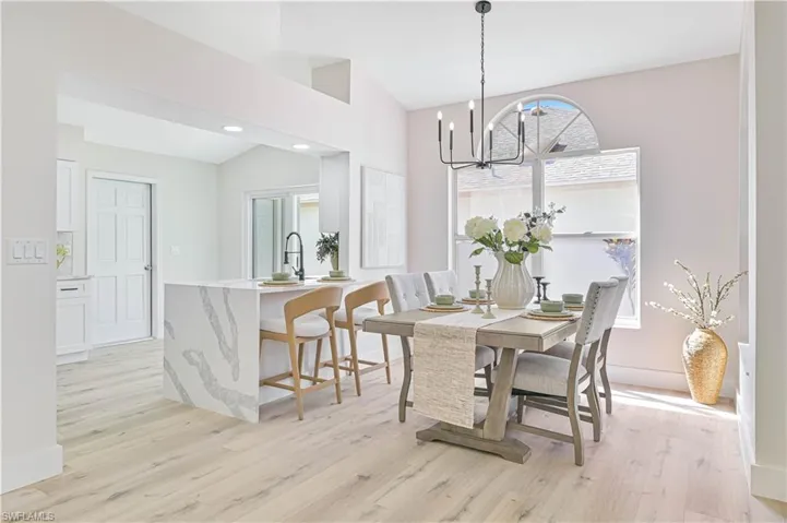 dinning room open to kitchen