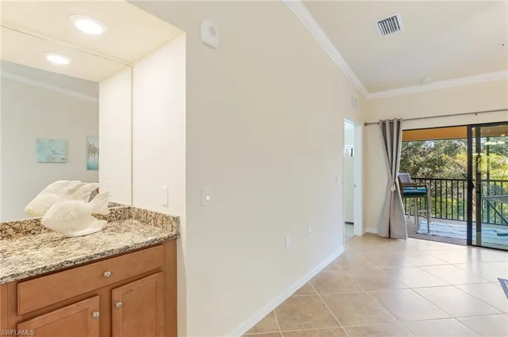 Built in dry bar area.