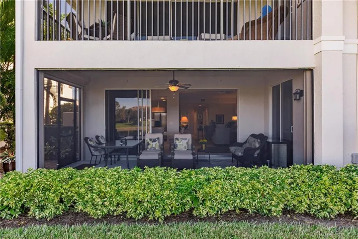 Property entrance with ceiling fan