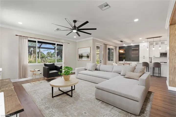 Photo includes reality Staging to showcase the possibility of the room. Design services can be offered for an additional fee.