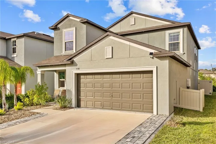Front facade with a garage