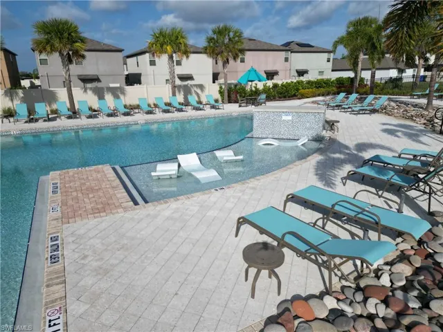 View of pool featuring a patio