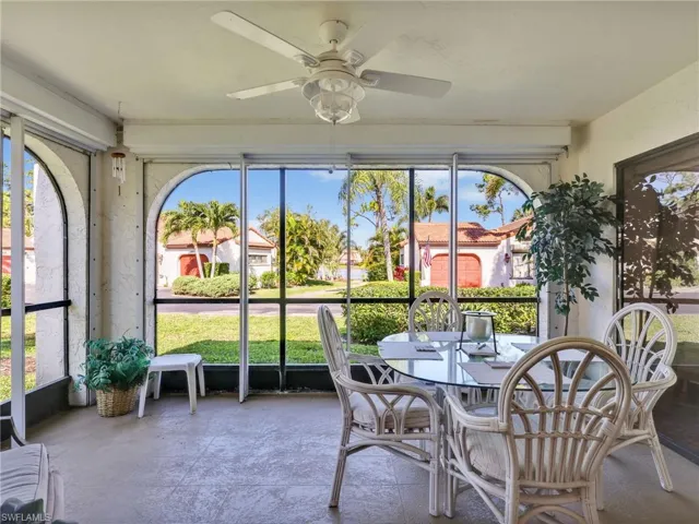 Covered lanai looking to lake