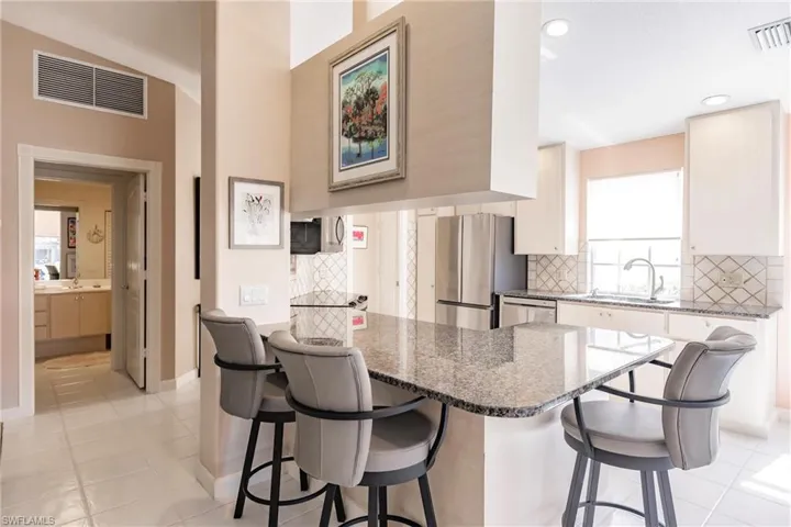 Space for counter dining.