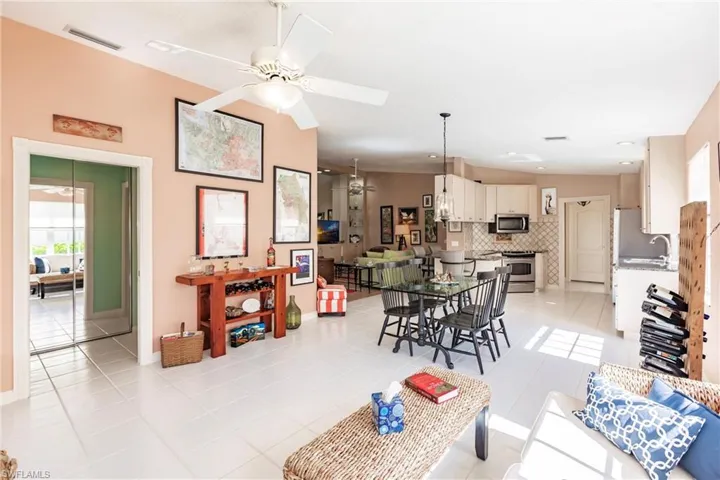 Open den area off dining area.