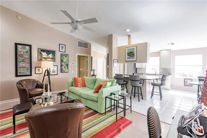 Great room opens to kitchen.