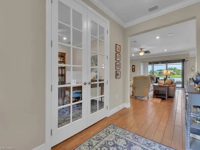 Foyer Showing French Door Entry To Home Office