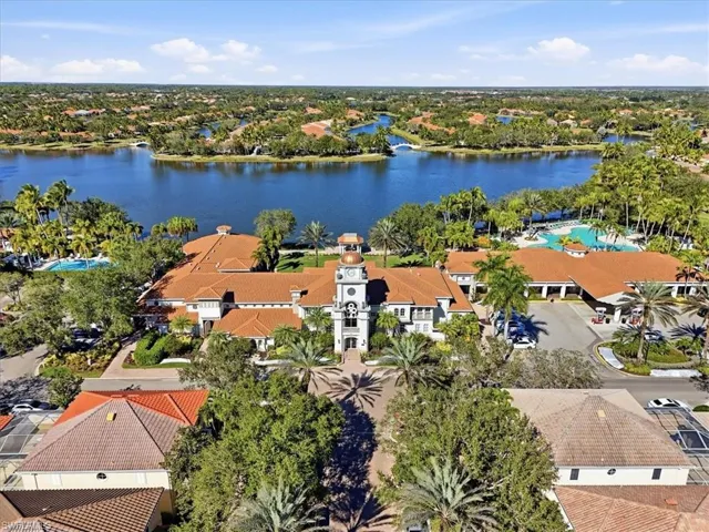 Aerial view of a large body of water
