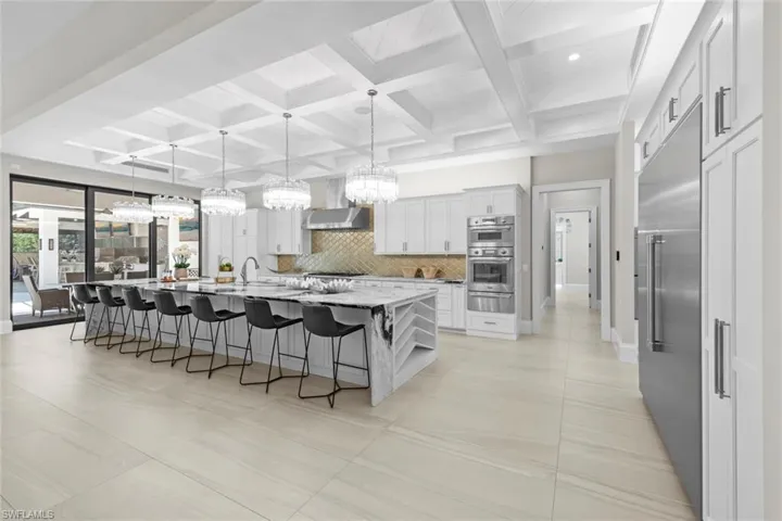 View of kitchen from foyer hall
