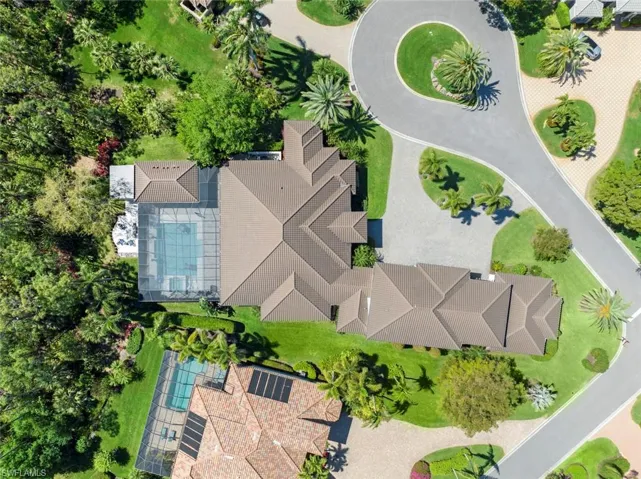 Aerial view directly over home
