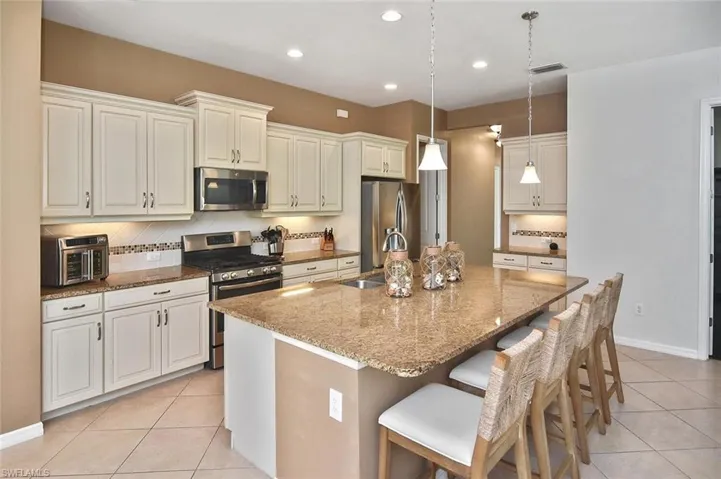 Kitchen with granite counters