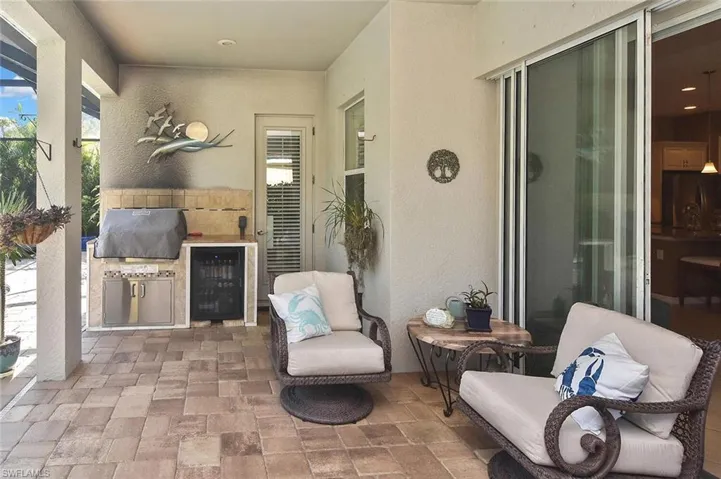 Covered Lanai with gas grill and wine chiller