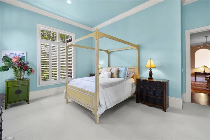 Light-toned wall-to-wall carpeting complements the interior