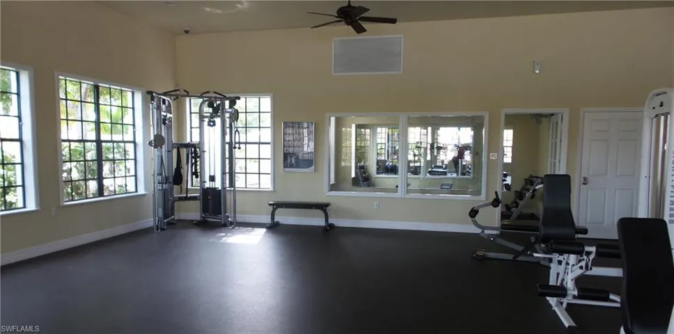 Workout area with baseboards