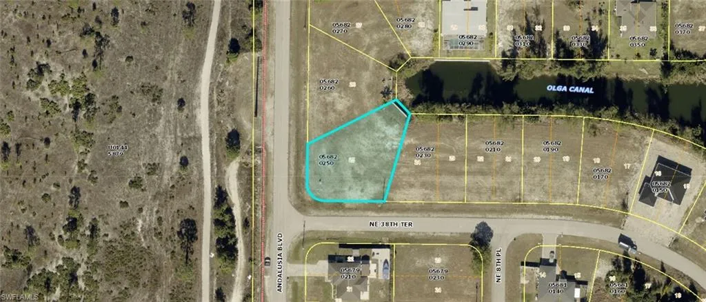 Property Aerial Map. Indicating the property boundaries and surrounding parcels