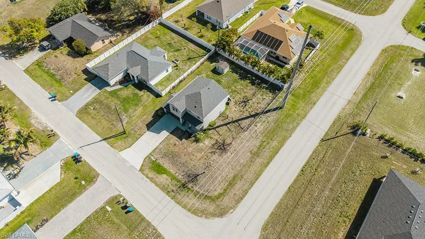 Aerial view of residential area