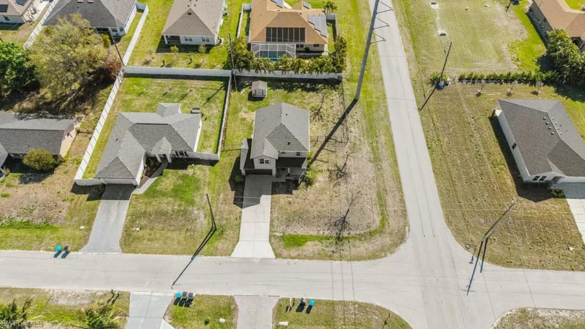 Aerial view of residential area
