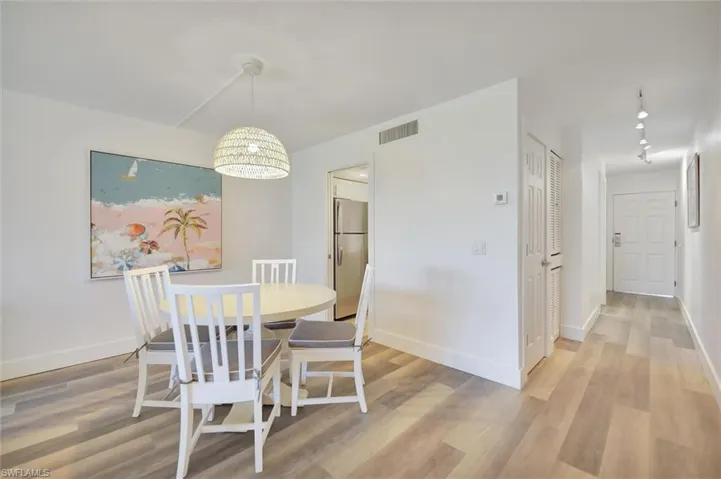 Dining room featuring light wood finished floors
