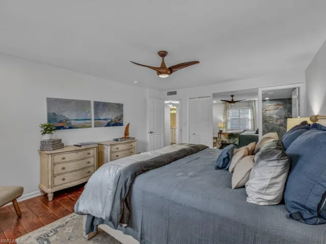 Furnished Master Bedroom with king size bed and walk in closet